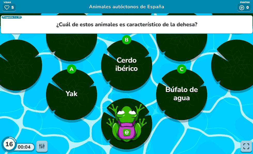 Captura del juego Froggy Jumps en Educaplay